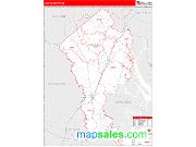 Jasper County, SC <br /> Wall Map <br /> Zip Code <br /> Red Line Style 2024 Map