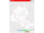 Lee County, SC <br /> Wall Map <br /> Zip Code <br /> Red Line Style 2024 Map