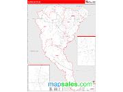 Marion County, SC <br /> Wall Map <br /> Zip Code <br /> Red Line Style 2024 Map