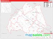 Newberry County, SC <br /> Wall Map <br /> Zip Code <br /> Red Line Style 2024 Map
