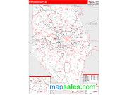 Spartanburg County, SC <br /> Wall Map <br /> Zip Code <br /> Red Line Style 2024 Map