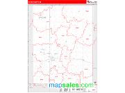 Brown County, SD <br /> Wall Map <br /> Zip Code <br /> Red Line Style 2024 Map