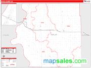 Brule County, SD <br /> Wall Map <br /> Zip Code <br /> Red Line Style 2024 Map