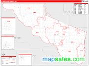 Charles Mix County, SD <br /> Wall Map <br /> Zip Code <br /> Red Line Style 2024 Map