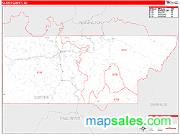 Custer County, SD <br /> Wall Map <br /> Zip Code <br /> Red Line Style 2024 Map