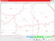 Hamlin County, SD <br /> Wall Map <br /> Zip Code <br /> Red Line Style 2024 Map