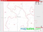 Harding County, SD <br /> Wall Map <br /> Zip Code <br /> Red Line Style 2024 Map