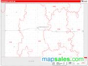 Kingsbury County, SD <br /> Wall Map <br /> Zip Code <br /> Red Line Style 2024 Map