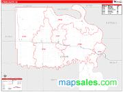 Lyman County, SD <br /> Wall Map <br /> Zip Code <br /> Red Line Style 2024 Map