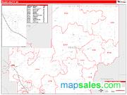 Meade County, SD <br /> Wall Map <br /> Zip Code <br /> Red Line Style 2024 Map