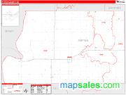 Potter County, SD <br /> Wall Map <br /> Zip Code <br /> Red Line Style 2024 Map
