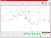 Todd County, SD <br /> Wall Map <br /> Zip Code <br /> Red Line Style 2024 Map