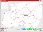 Dyer County, TN <br /> Wall Map <br /> Zip Code <br /> Red Line Style 2024 Map