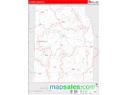 Hardeman County, TN <br /> Wall Map <br /> Zip Code <br /> Red Line Style 2024 Map
