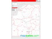 McNairy County, TN <br /> Wall Map <br /> Zip Code <br /> Red Line Style 2024 Map
