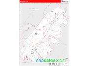 Rhea County, TN <br /> Wall Map <br /> Zip Code <br /> Red Line Style 2024 Map