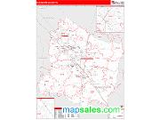 Rutherford County, TN <br /> Wall Map <br /> Zip Code <br /> Red Line Style 2024 Map