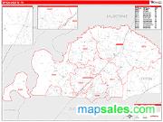 Tipton County, TN <br /> Wall Map <br /> Zip Code <br /> Red Line Style 2024 Map