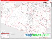 Williamson County, TN <br /> Wall Map <br /> Zip Code <br /> Red Line Style 2024 Map