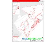 Aransas County, TX <br /> Wall Map <br /> Zip Code <br /> Red Line Style 2024 Map