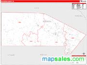 Bandera County, TX <br /> Wall Map <br /> Zip Code <br /> Red Line Style 2024 Map