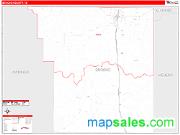 Brooks County, TX <br /> Wall Map <br /> Zip Code <br /> Red Line Style 2024 Map