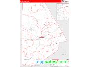 Brown County, TX <br /> Wall Map <br /> Zip Code <br /> Red Line Style 2024 Map