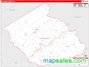 Burleson County, TX <br /> Wall Map <br /> Zip Code <br /> Red Line Style 2024 Map