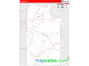 Clay County, TX <br /> Wall Map <br /> Zip Code <br /> Red Line Style 2024 Map