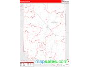 Coleman County, TX <br /> Wall Map <br /> Zip Code <br /> Red Line Style 2024 Map