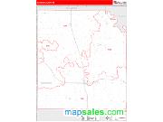 Concho County, TX <br /> Wall Map <br /> Zip Code <br /> Red Line Style 2024 Map