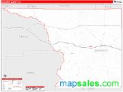 Crockett County, TX <br /> Wall Map <br /> Zip Code <br /> Red Line Style 2024 Map