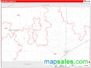 Deaf Smith County, TX <br /> Wall Map <br /> Zip Code <br /> Red Line Style 2024 Map