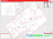 DeWitt County, TX <br /> Wall Map <br /> Zip Code <br /> Red Line Style 2024 Map