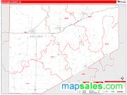 Eastland County, TX <br /> Wall Map <br /> Zip Code <br /> Red Line Style 2024 Map