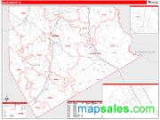 Ellis County, TX <br /> Wall Map <br /> Zip Code <br /> Red Line Style 2024 Map