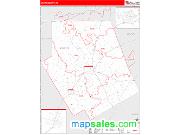 Erath County, TX <br /> Wall Map <br /> Zip Code <br /> Red Line Style 2024 Map