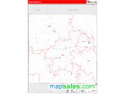 Fisher County, TX <br /> Wall Map <br /> Zip Code <br /> Red Line Style 2024 Map