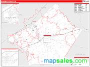 Guadalupe County, TX <br /> Wall Map <br /> Zip Code <br /> Red Line Style 2024 Map