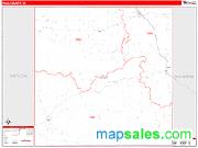 Hall County, TX <br /> Wall Map <br /> Zip Code <br /> Red Line Style 2024 Map