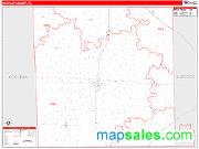 Hockley County, TX <br /> Wall Map <br /> Zip Code <br /> Red Line Style 2024 Map