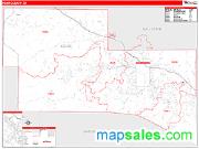 Kerr County, TX <br /> Wall Map <br /> Zip Code <br /> Red Line Style 2024 Map