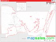 Kleberg County, TX <br /> Wall Map <br /> Zip Code <br /> Red Line Style 2024 Map