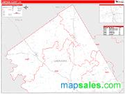 Lampasas County, TX <br /> Wall Map <br /> Zip Code <br /> Red Line Style 2024 Map