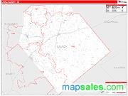 Lavaca County, TX <br /> Wall Map <br /> Zip Code <br /> Red Line Style 2024 Map