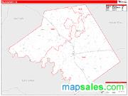 Mills County, TX <br /> Wall Map <br /> Zip Code <br /> Red Line Style 2024 Map