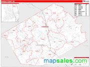 Navarro County, TX <br /> Wall Map <br /> Zip Code <br /> Red Line Style 2024 Map