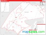 Refugio County, TX <br /> Wall Map <br /> Zip Code <br /> Red Line Style 2024 Map