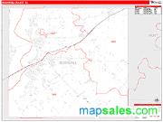 Rockwall County, TX <br /> Wall Map <br /> Zip Code <br /> Red Line Style 2024 Map