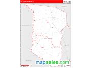 San Augustine County, TX <br /> Wall Map <br /> Zip Code <br /> Red Line Style 2024 Map